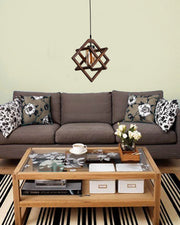 Candeeiro de Teto rústico – 43 cm de diâmetro – Noz – Madeira e metal