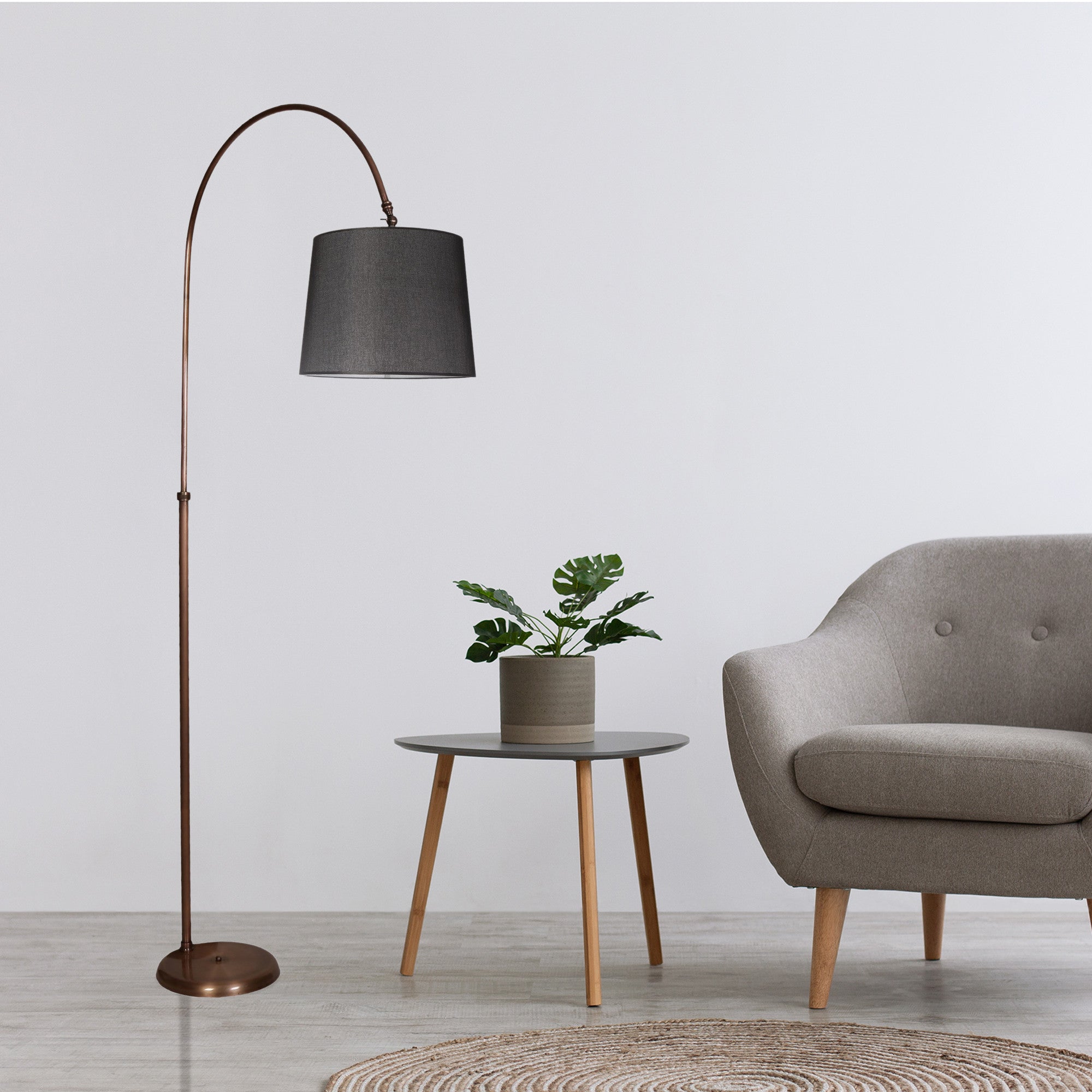Candeeiro de Pé – 200 cm – Preto – Metal