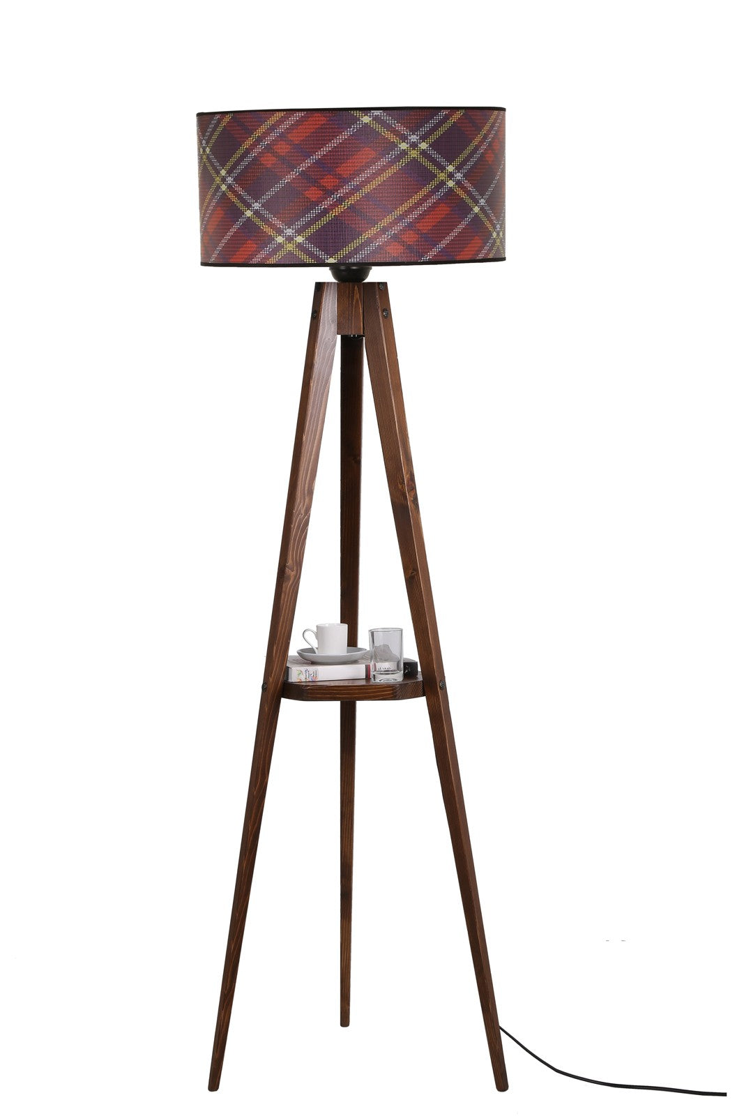 Candeeiro de Pé – 153 cm – Multicolorido – Metal e Madeira