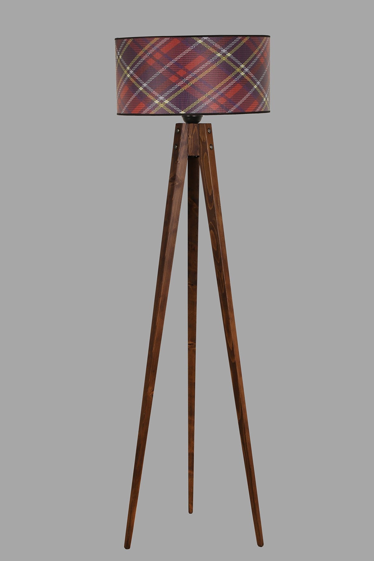 Candeeiro de Pé – 153 cm – Multicolorido – Madeira e Tecido
