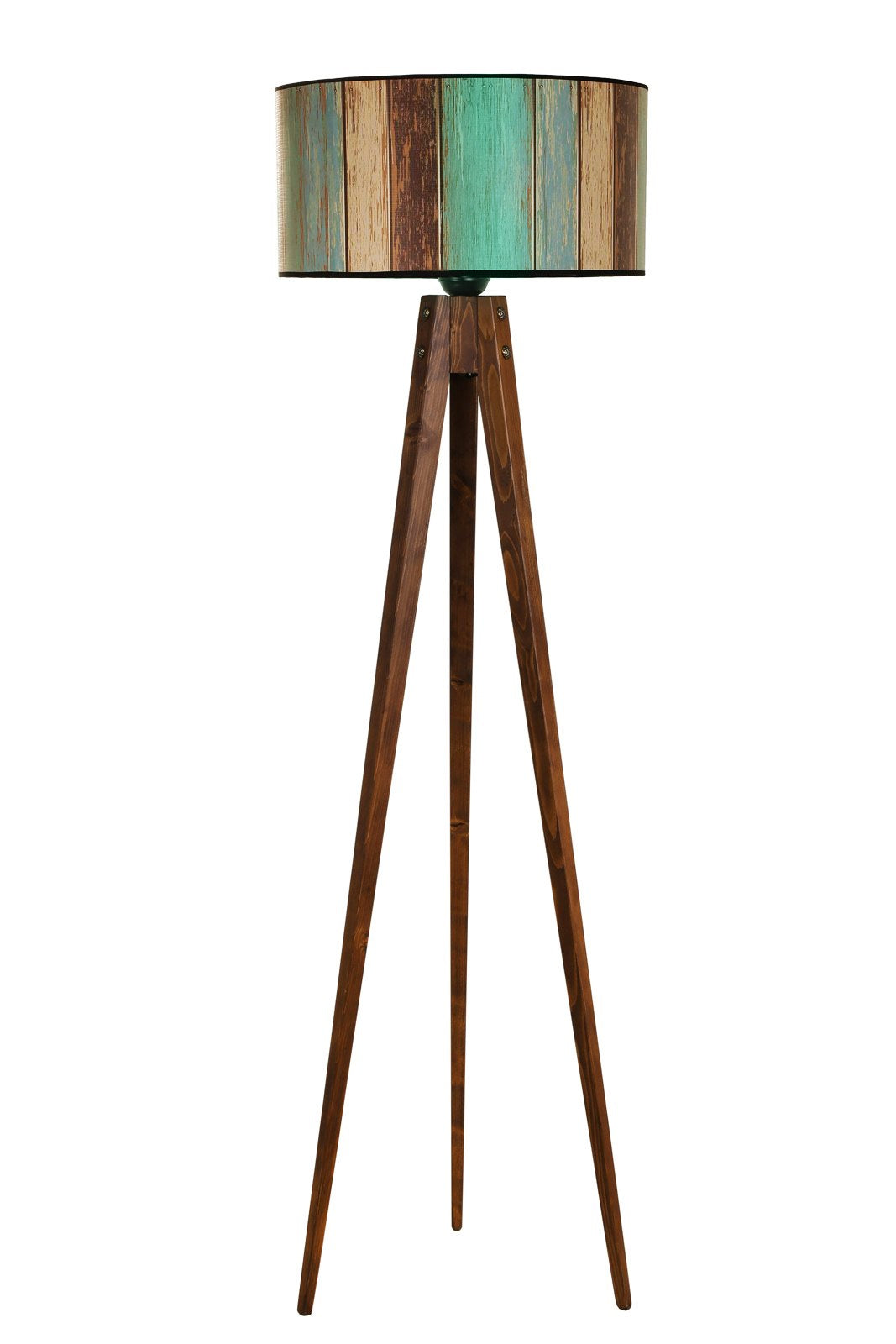 Candeeiro de Pé de Madeira – 153 cm – Multicolorido
