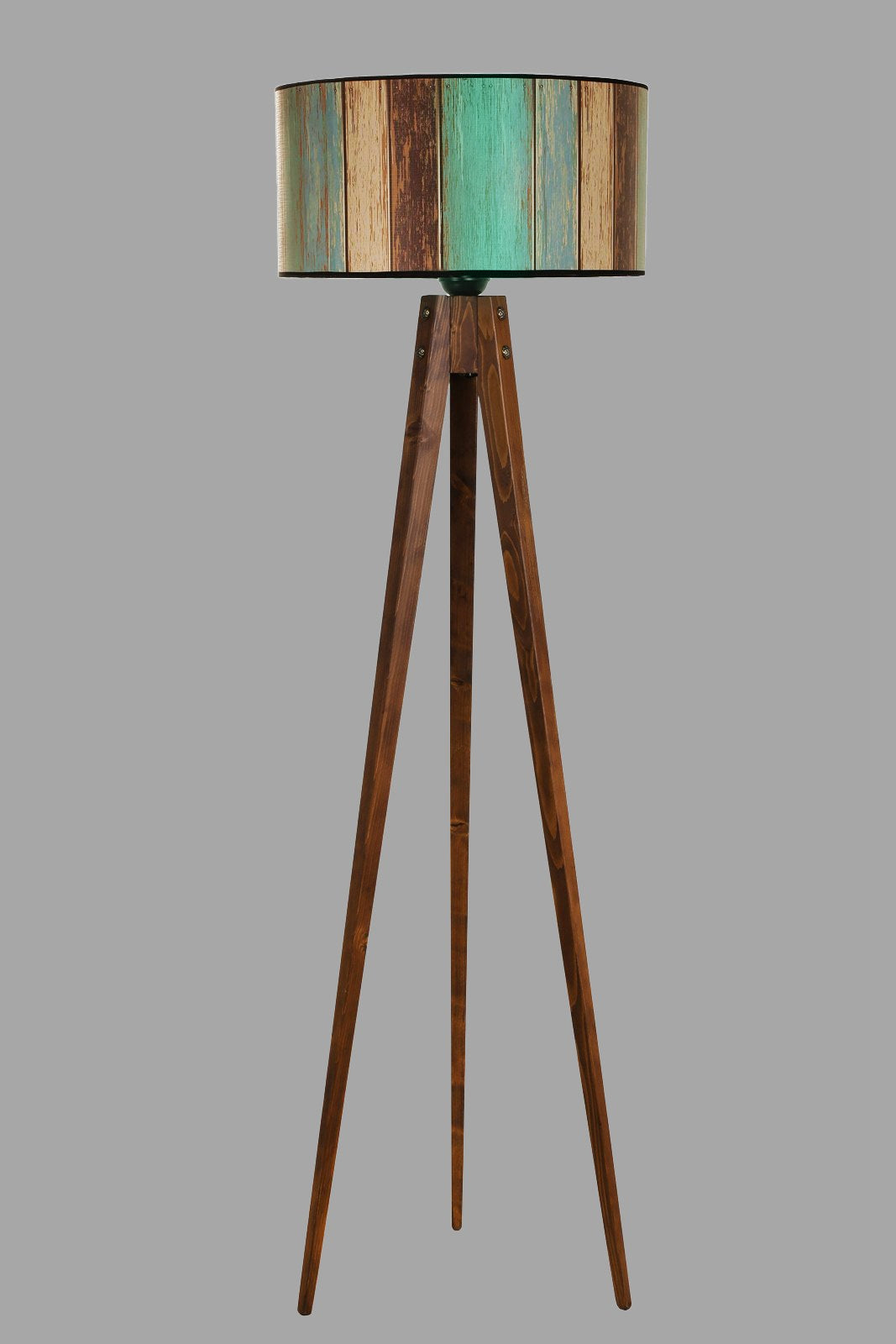 Candeeiro de Pé de Madeira – 153 cm – Multicolorido