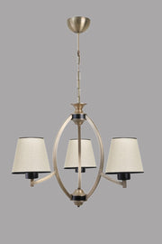 Candeeiro de Teto – 60 cm – Bege, Preto, Dourado – Metal