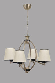 Candeeiro de Teto – 60 cm – Bege, Preto, Dourado – Metal