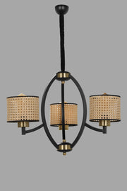 Candeeiro de Teto – 60 cm de diâmetro, 80 cm de altura – Marrom – Metal