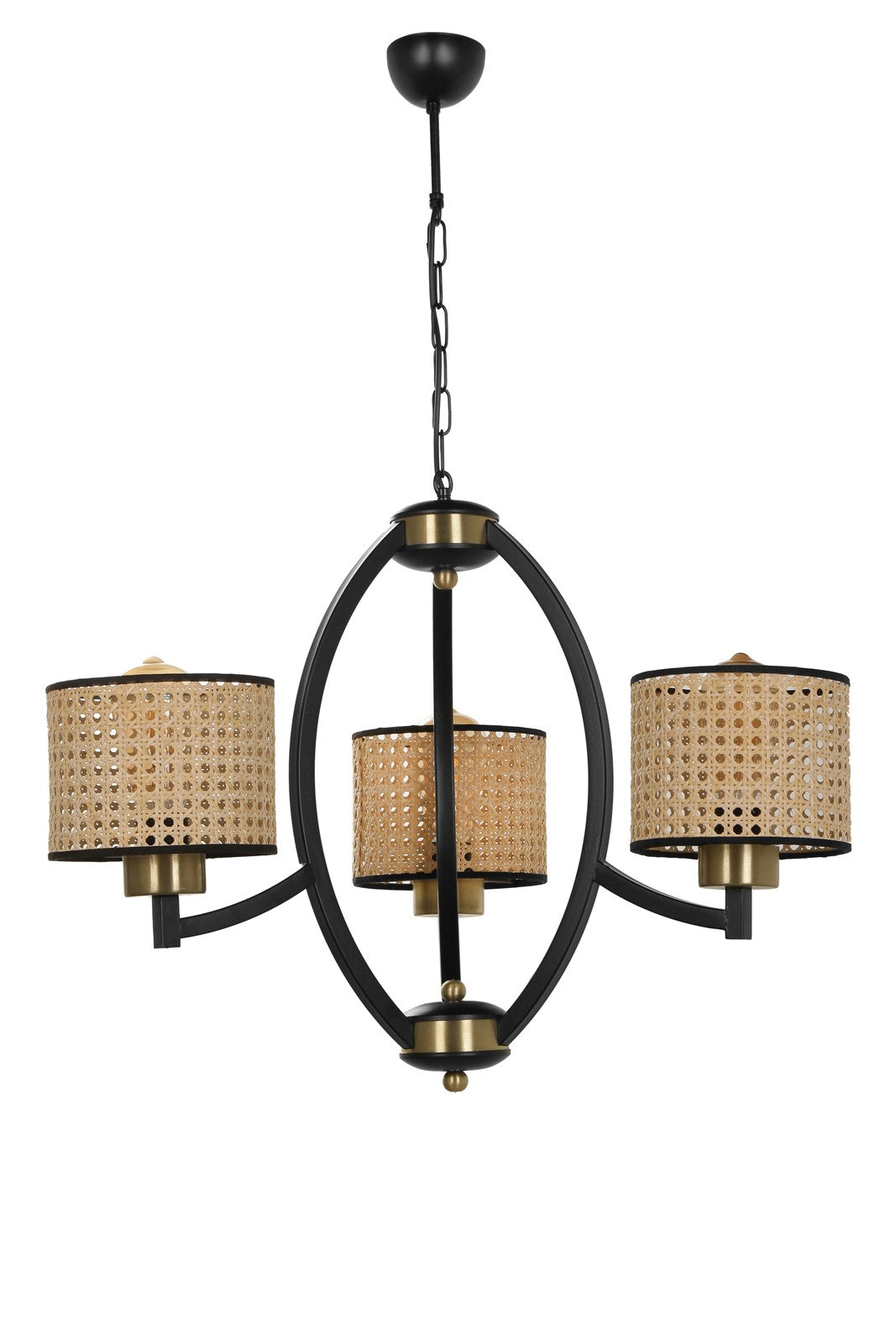 Candeeiro de Teto – 60 cm de diâmetro, 80 cm de altura – Marrom – Metal