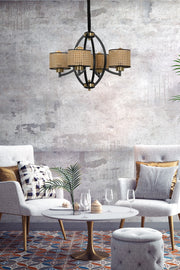 Candeeiro de Teto – 60 cm de diâmetro e 80 cm de altura – castanho – metálico