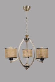 Candeeiro de Teto – 60 cm de diâmetro – Marrom – Metal e tecido