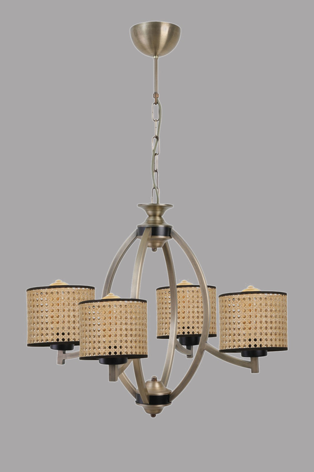 Candeeiro de Teto – 60 cm diâmetro – Marrom – Metal