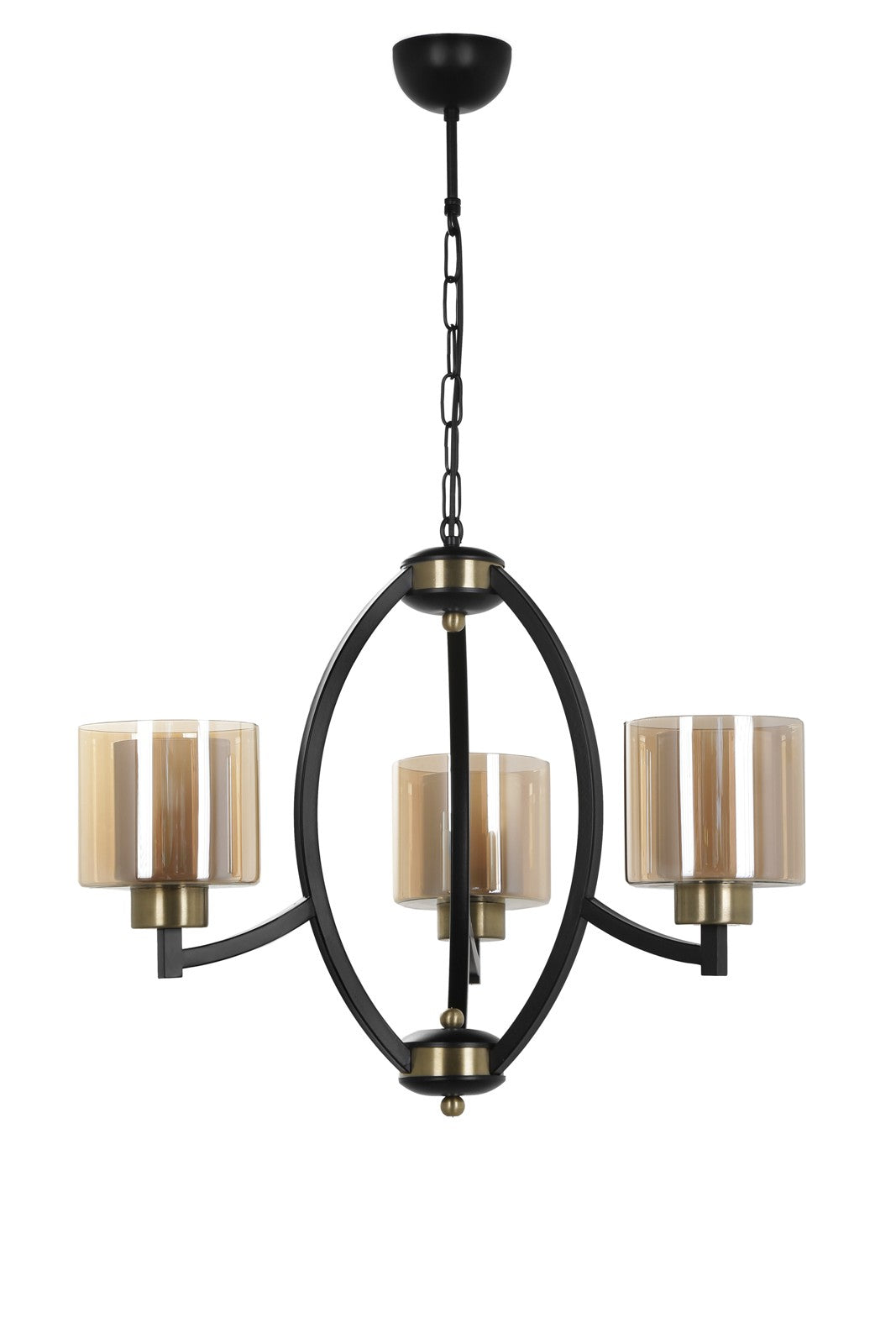 Candeeiro de Teto - 60 cm - Cores vintage - Metal e vidro