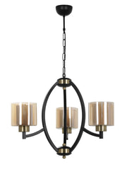 Candeeiro de Teto - 60 cm - Cores vintage - Metal e vidro