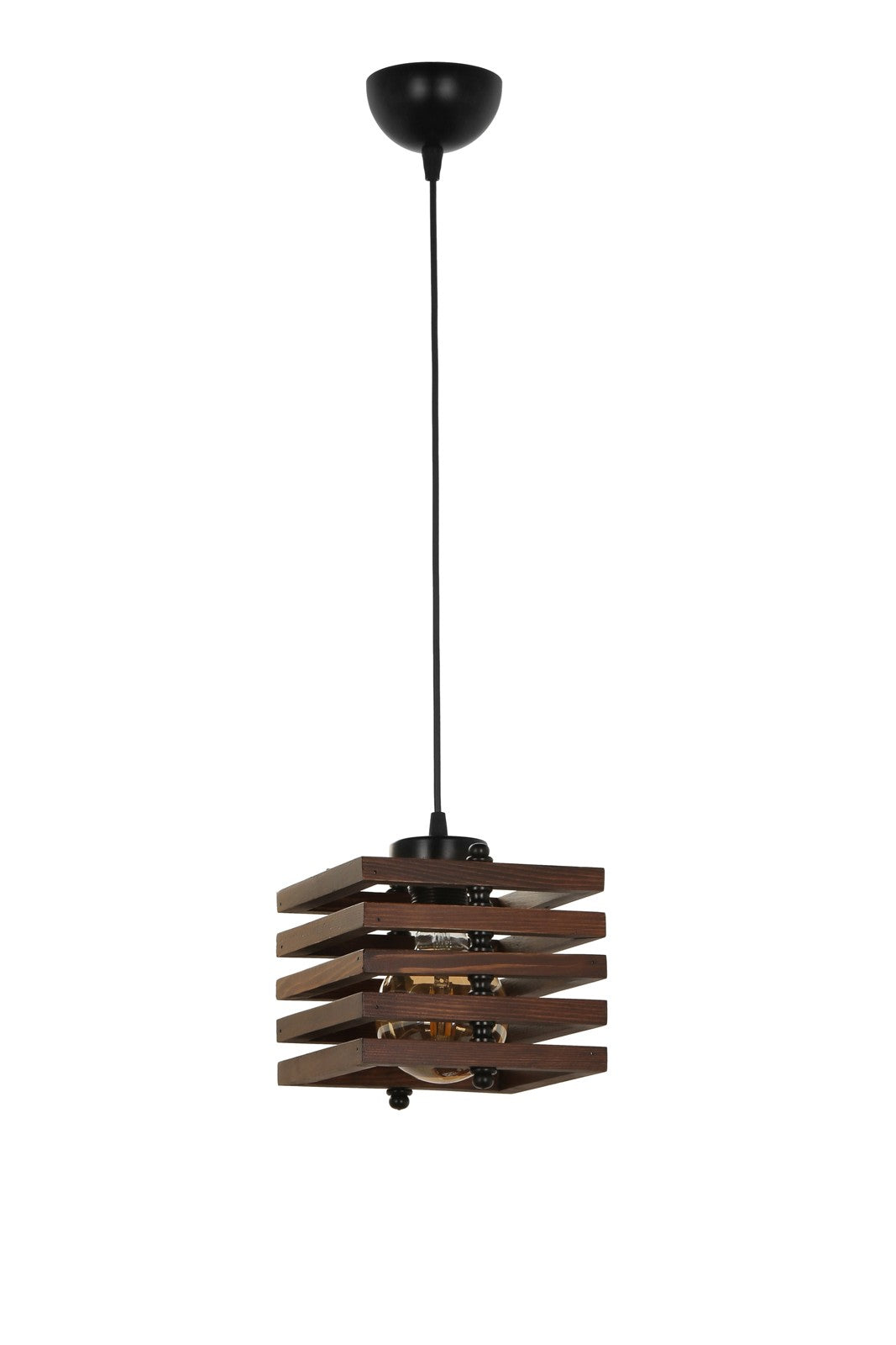 Candeeiro de Teto – Diâmetro 18 cm – altura 70 cm – cor Marrom – material Madeira