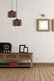 Candeeiro de Teto – 30 cm – Marrom – Madeira