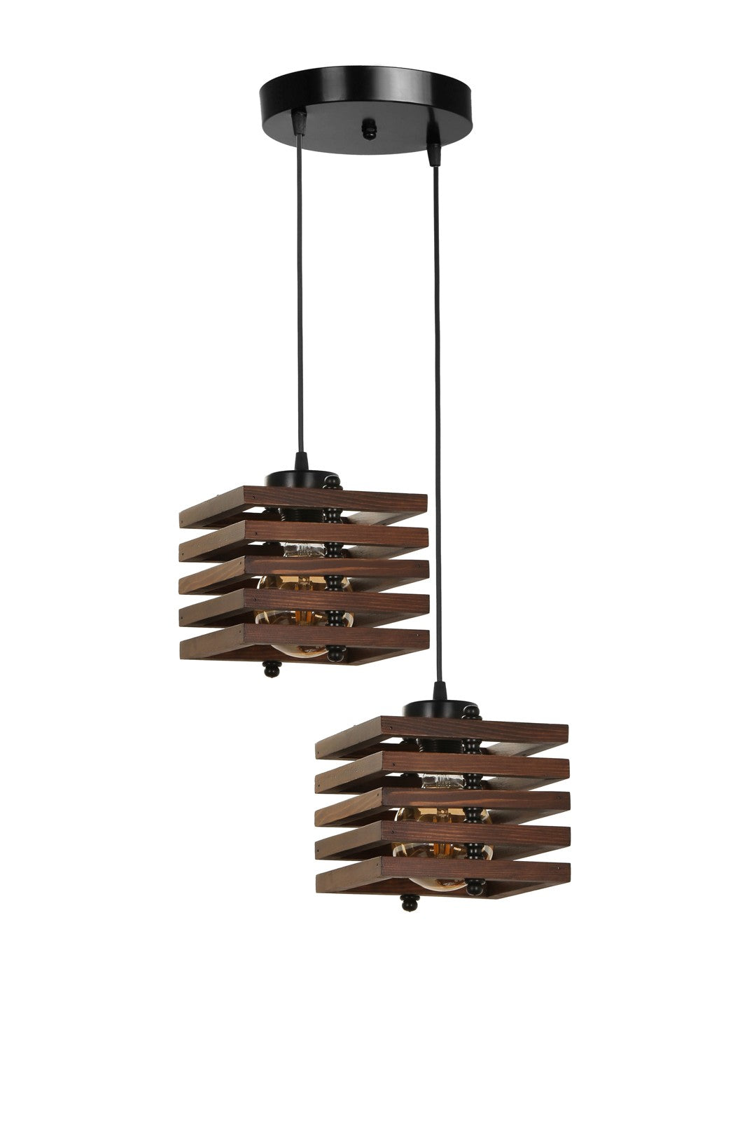 Candeeiro de Teto – 30 cm – Marrom – Madeira