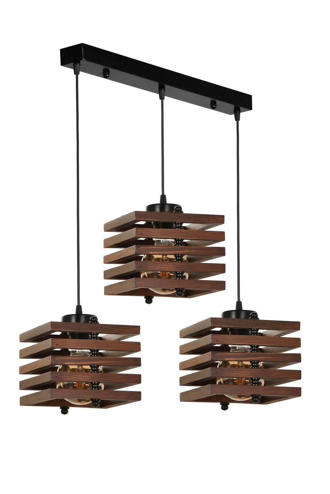 Candeeiro de Teto – 18 cm diâmetro – Marrom – Madeira