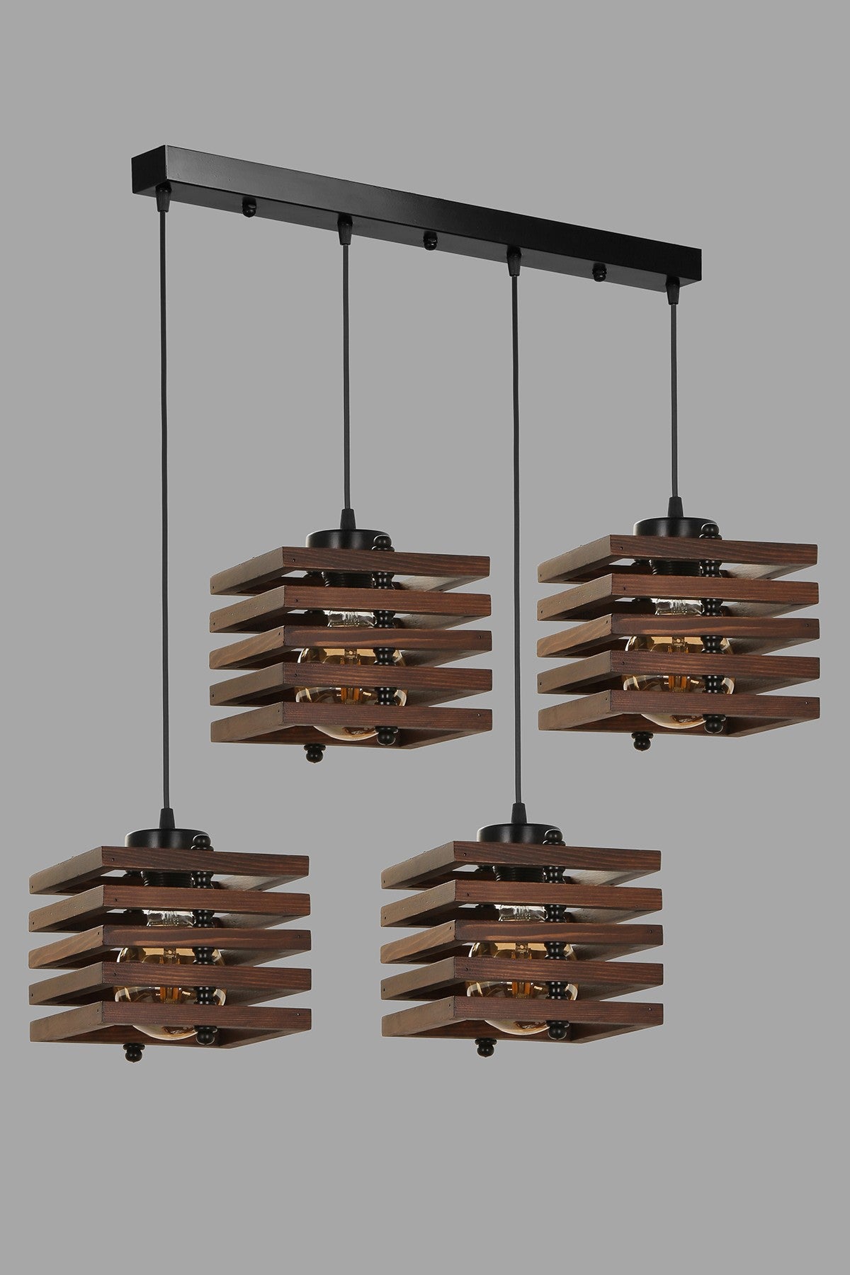 Candeeiro de Teto – 70 cm – Marrom – Madeira