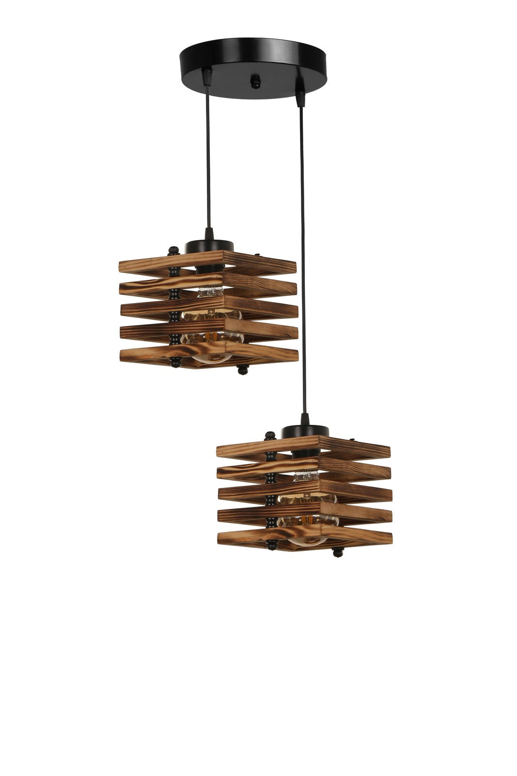 Candeeiro de Teto – 30 cm diâmetro – Marrom – Madeira