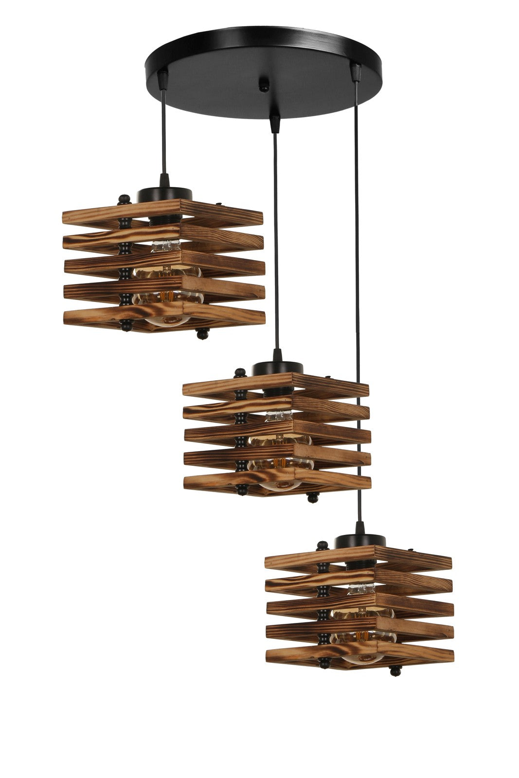 Candeeiro de Teto – 30cm x 70cm – Marrom – Madeira