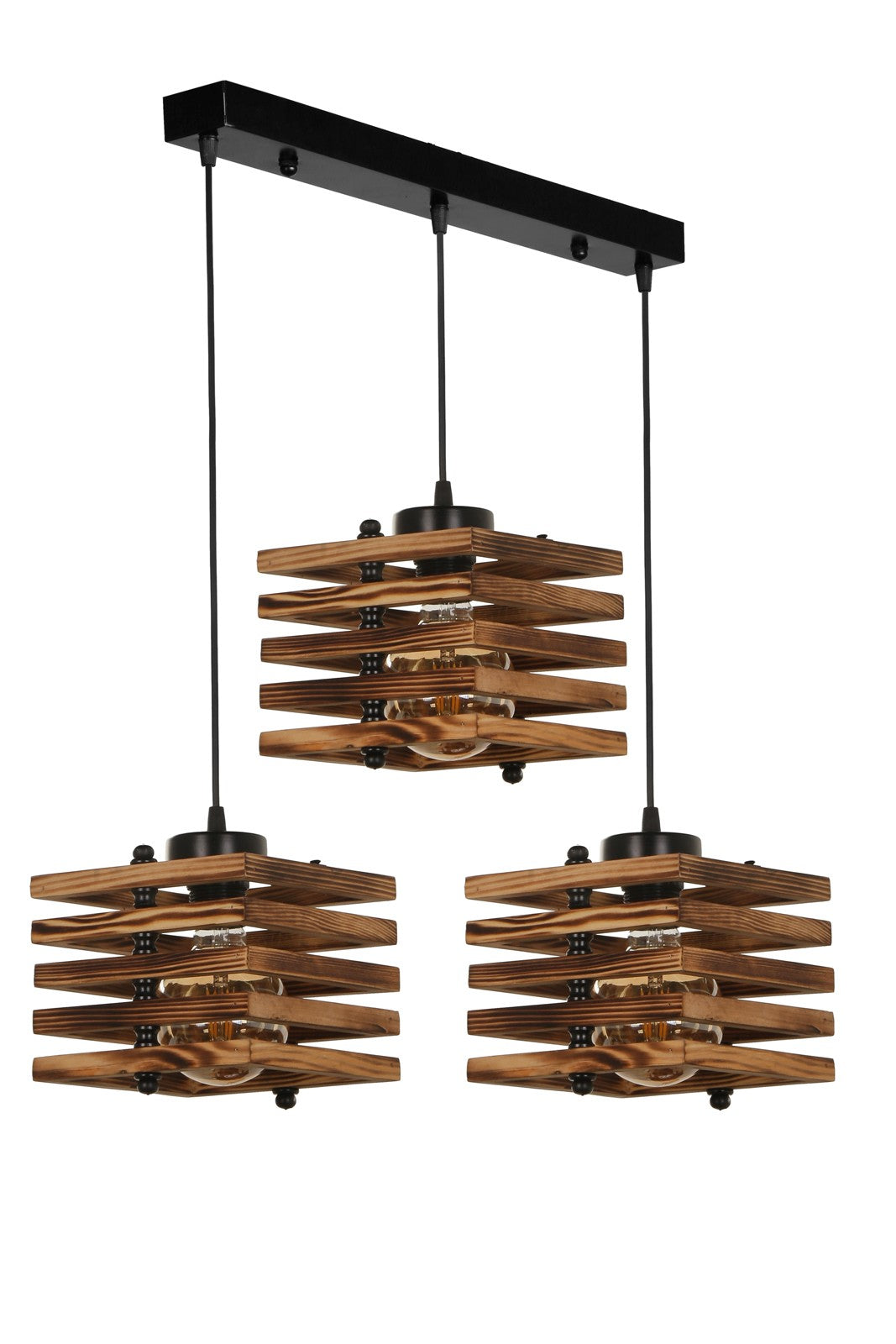 Candeeiro de Teto – 18 cm diâmetro – 70 cm altura – Madeira