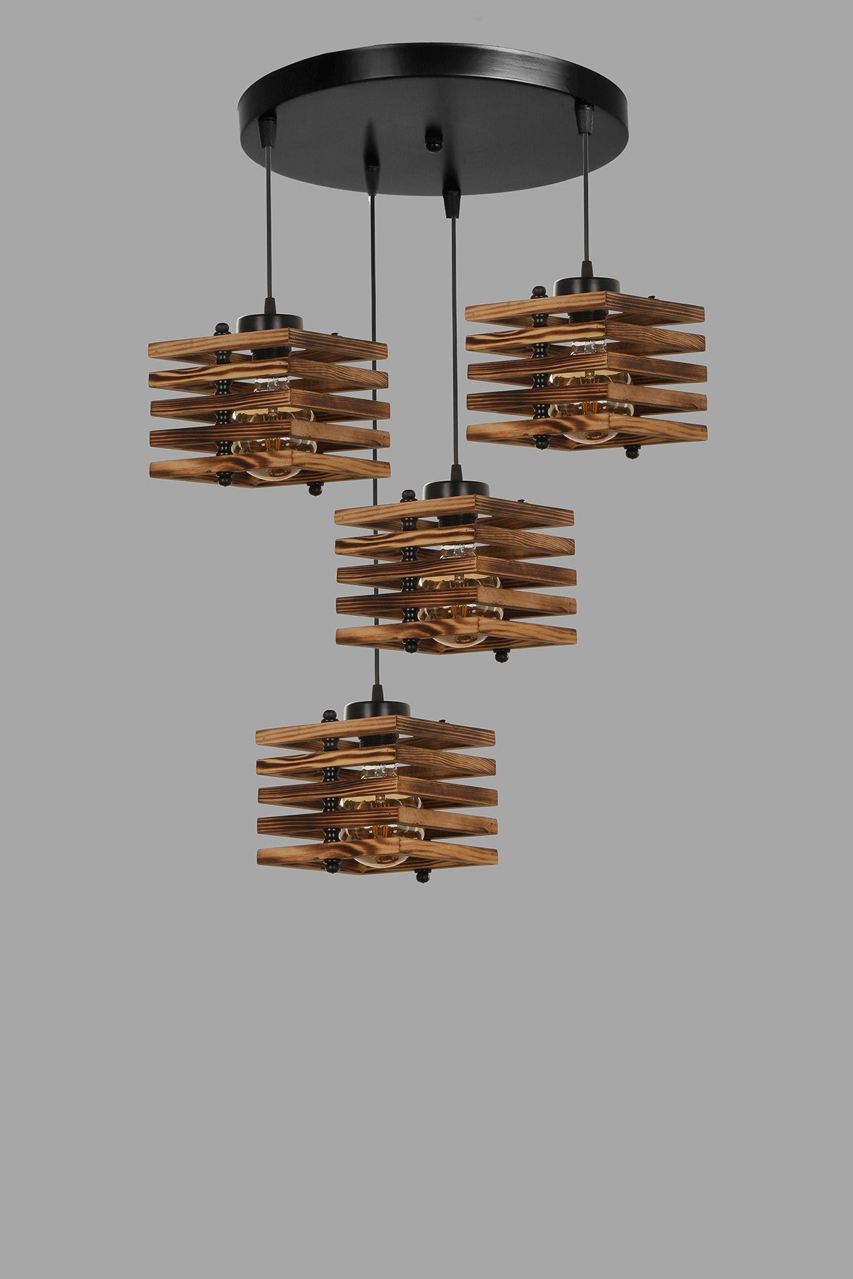 Candeeiro de Teto – 70 cm altura – Marrom – Madeira