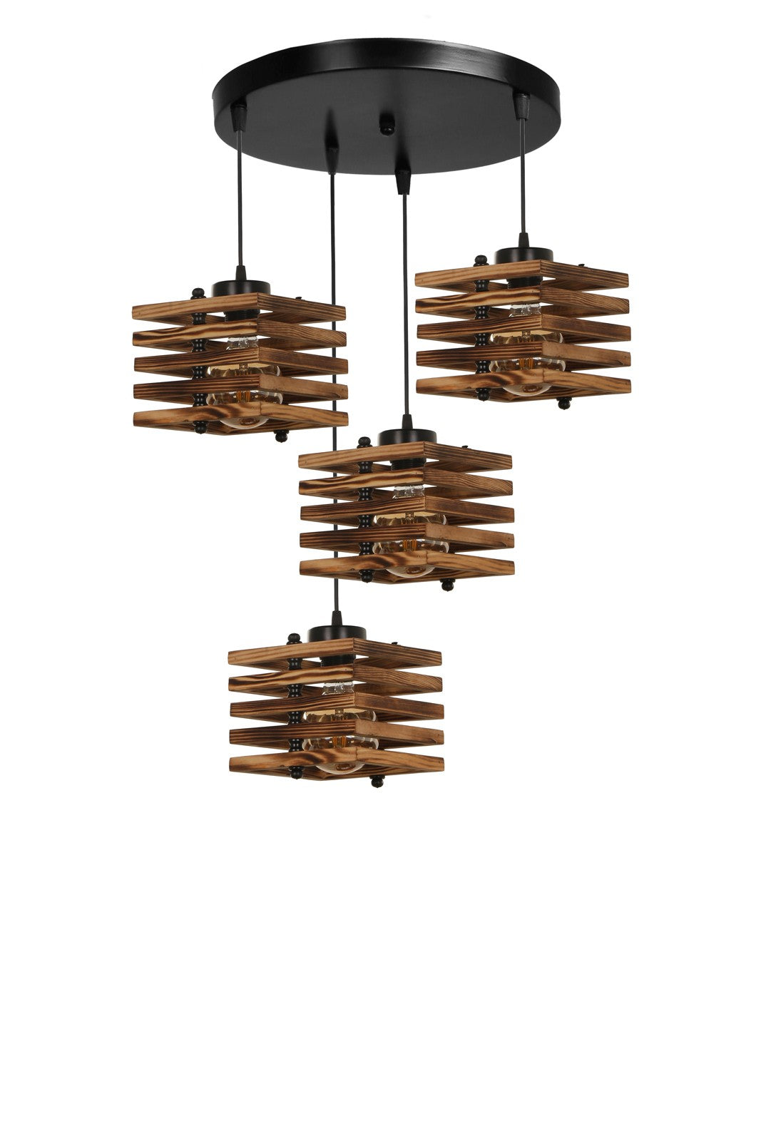 Candeeiro de Teto – 70 cm altura – Marrom – Madeira