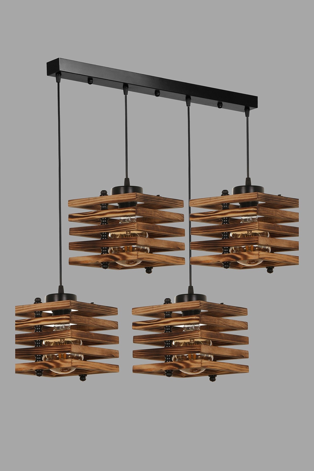 Candeeiro de Teto – 70 cm – Marrom – Madeira