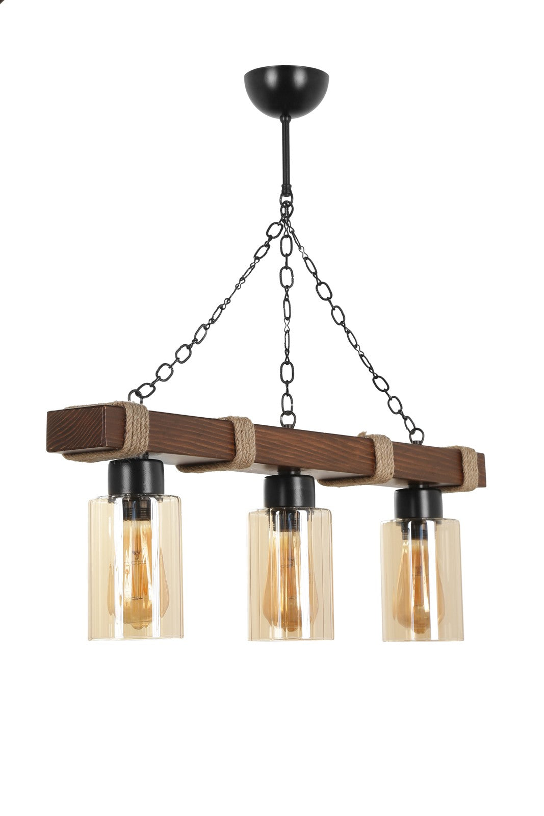 Candeeiro de Teto – 70 cm – Amarelo – Madeira