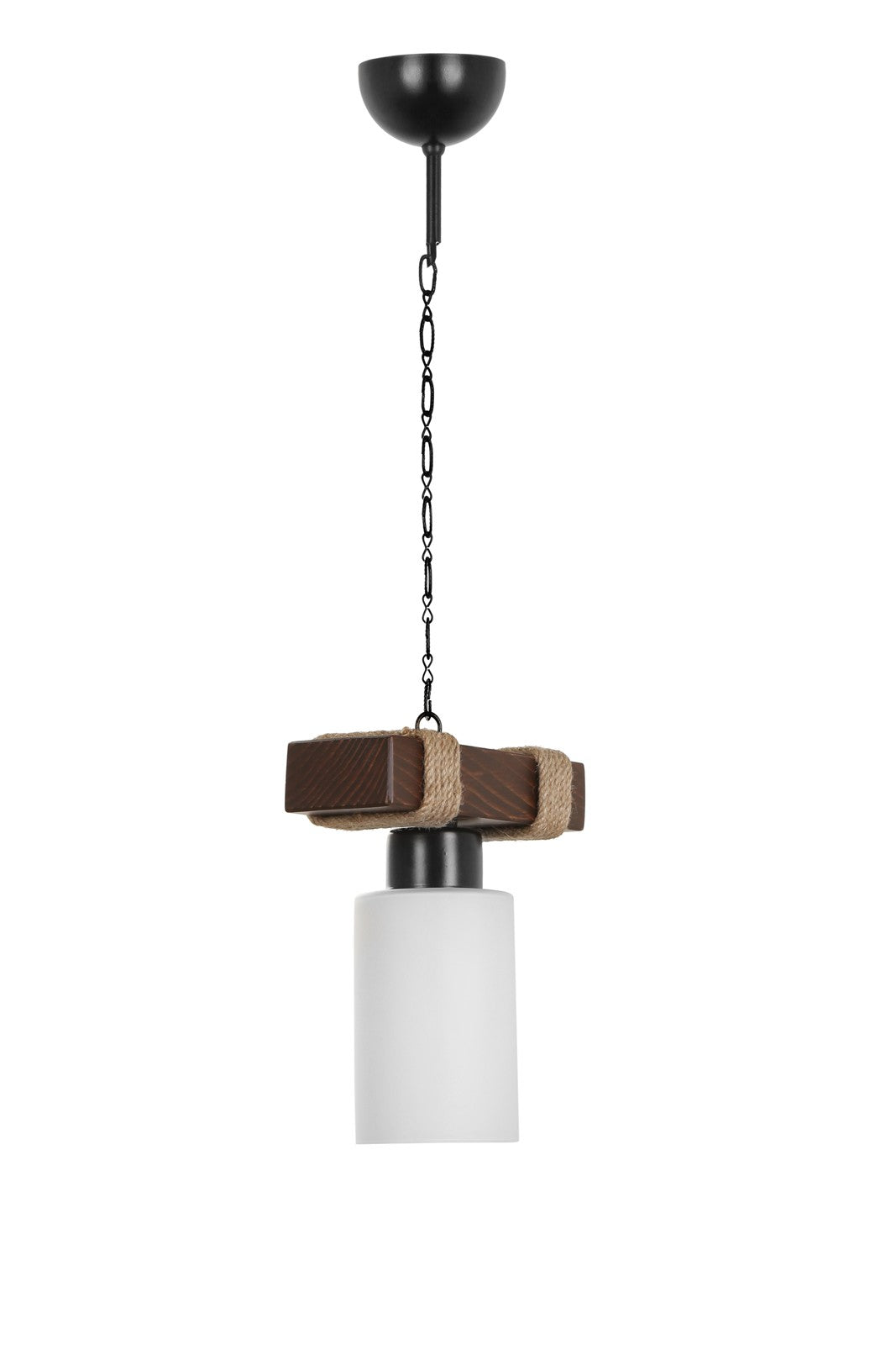 Candeeiro de Teto – 18 cm – 70 cm – Branco – Madeira e vidro