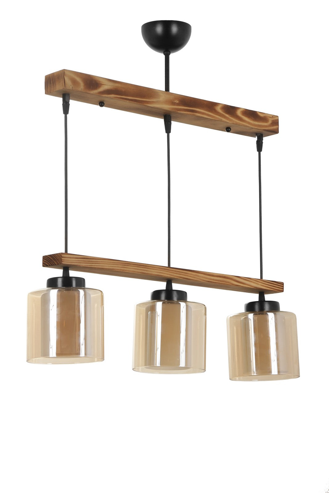 Candeeiro de Teto - 80 cm - Vintage - Madeira