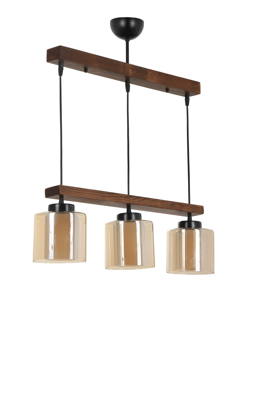 Candeeiro de Teto - 80 cm - Vintage - Madeira