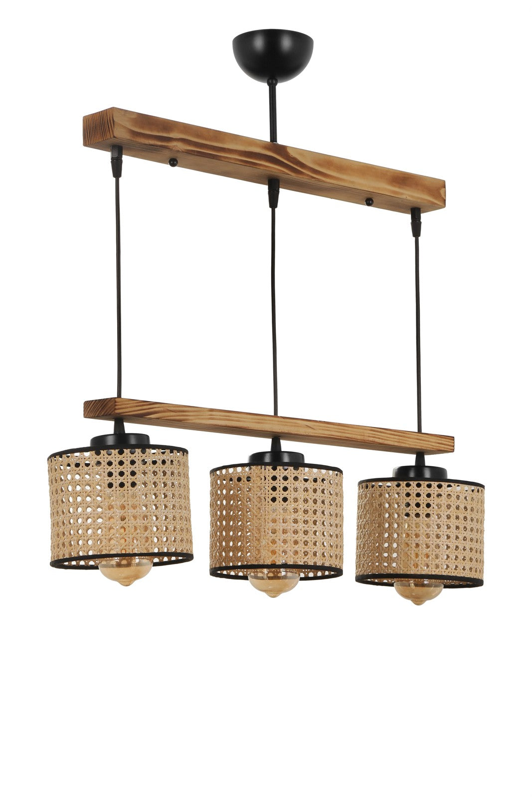 Candeeiro de Teto – 15 cm diâmetro – colorido – madeira e vidro