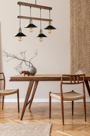 Candeeiro de Teto – 15 cm – Marrom e Preto – Madeira e Metal