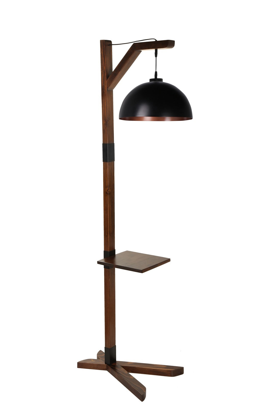 Candeeiro de Pé – 185 cm – Multicolorido – Madeira e Metal