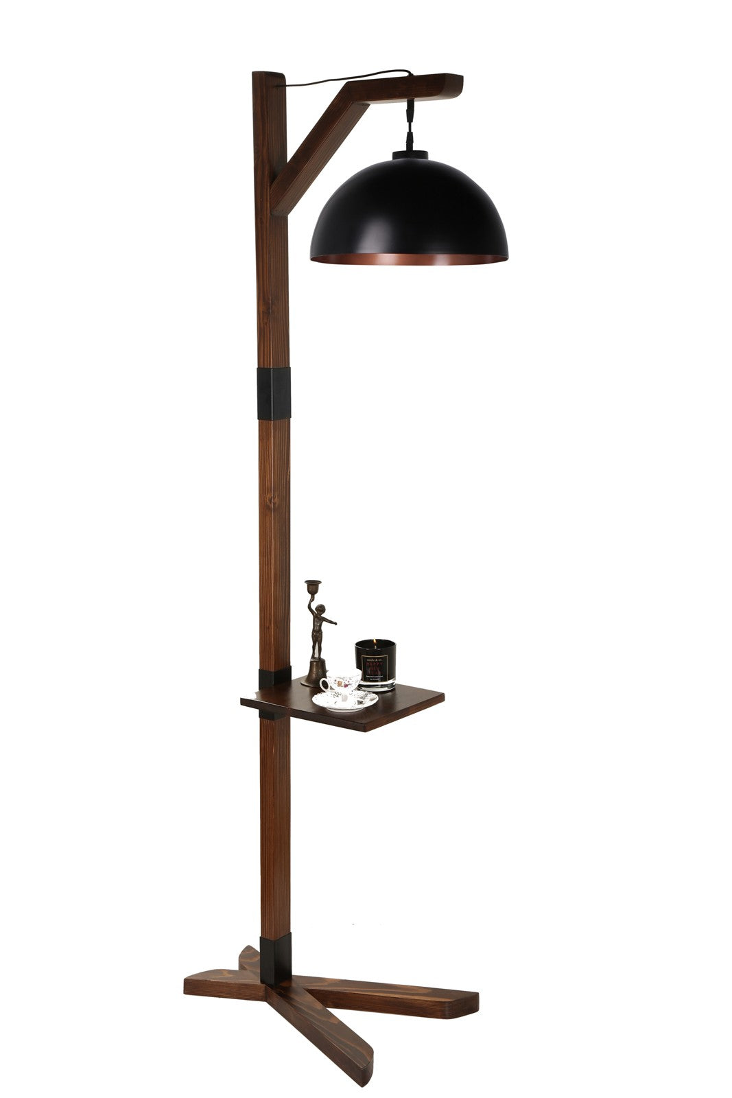 Candeeiro de Pé – 185 cm – Multicolorido – Madeira e Metal