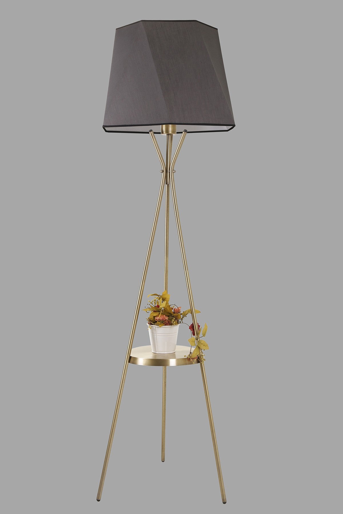 Candeeiro de Pé – 165 cm – Cinza – Metal