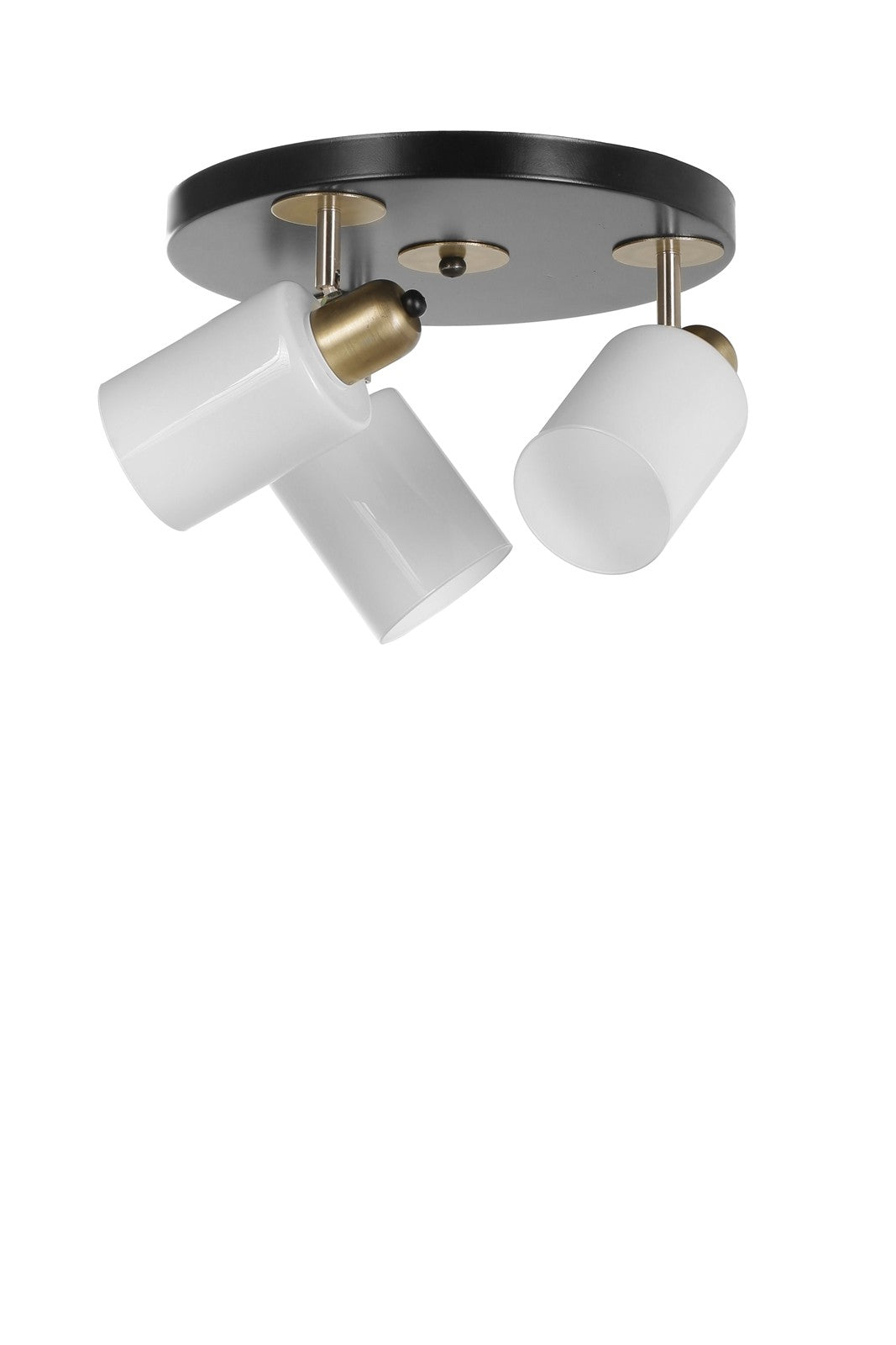 Candeeiro de Teto – 30 cm – Preto e Branco – Metal e Vidro