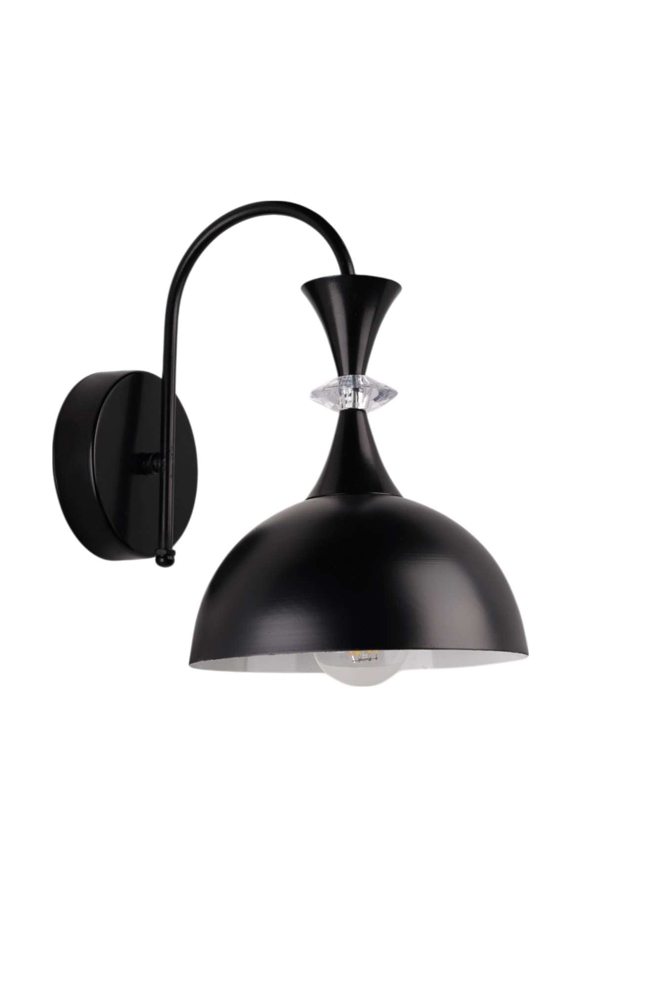 Candeeiro de Parede – Ø20 a:14 cm – Preto – Metal