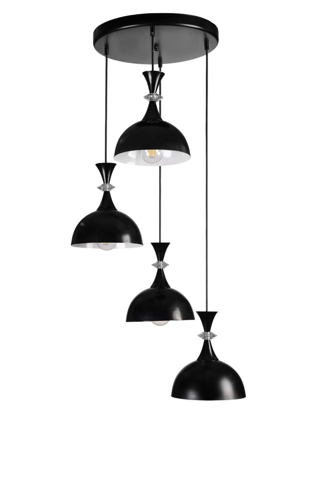 Candeeiro de Teto – 20 a 70 cm – preto – metal