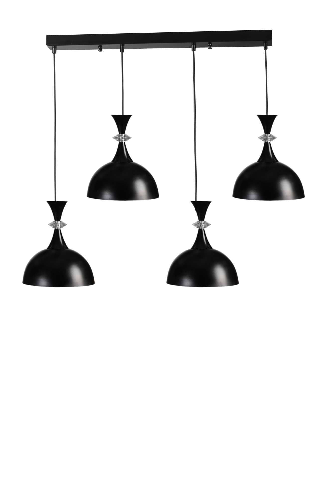 Candeeiro de Teto – altura ajustável de 20 a 70 cm – preto – metal