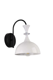 Candeeiro de Parede – Ø20 a:14 cm – Branco e Preto – Metal