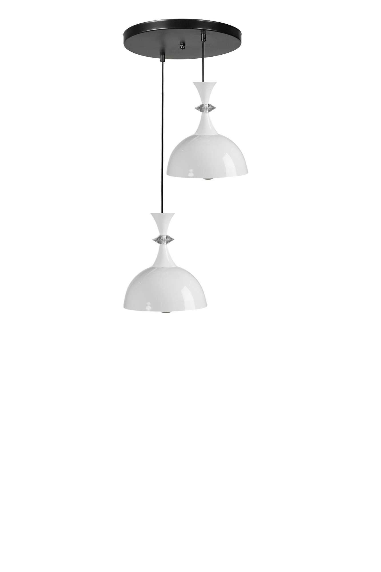 Candeeiro de Teto ajustável – Ø20 cm – Branco e Preto – Metal