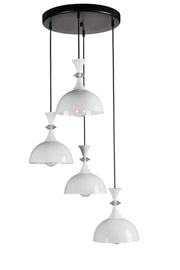 Candeeiro de Teto elegante ajustável – 20-70 cm – branco e preto – metal