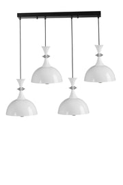 Candeeiro de Teto Elegante Ajustável – Altura de 20-70 cm – Branco e Preto – Metal