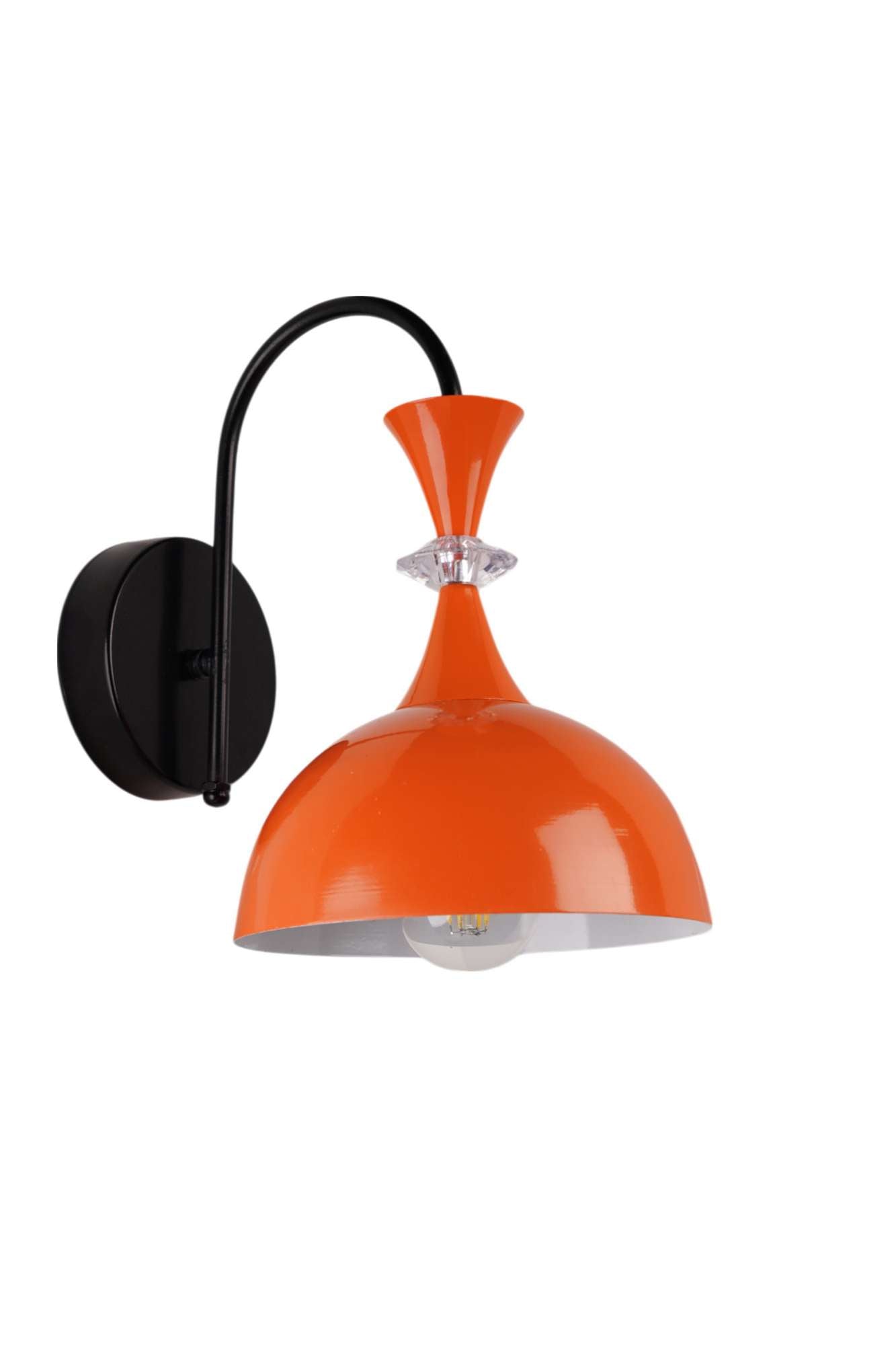 Candeeiro de Parede – Ø20 a:14 cm – Laranja e Preto – Metal