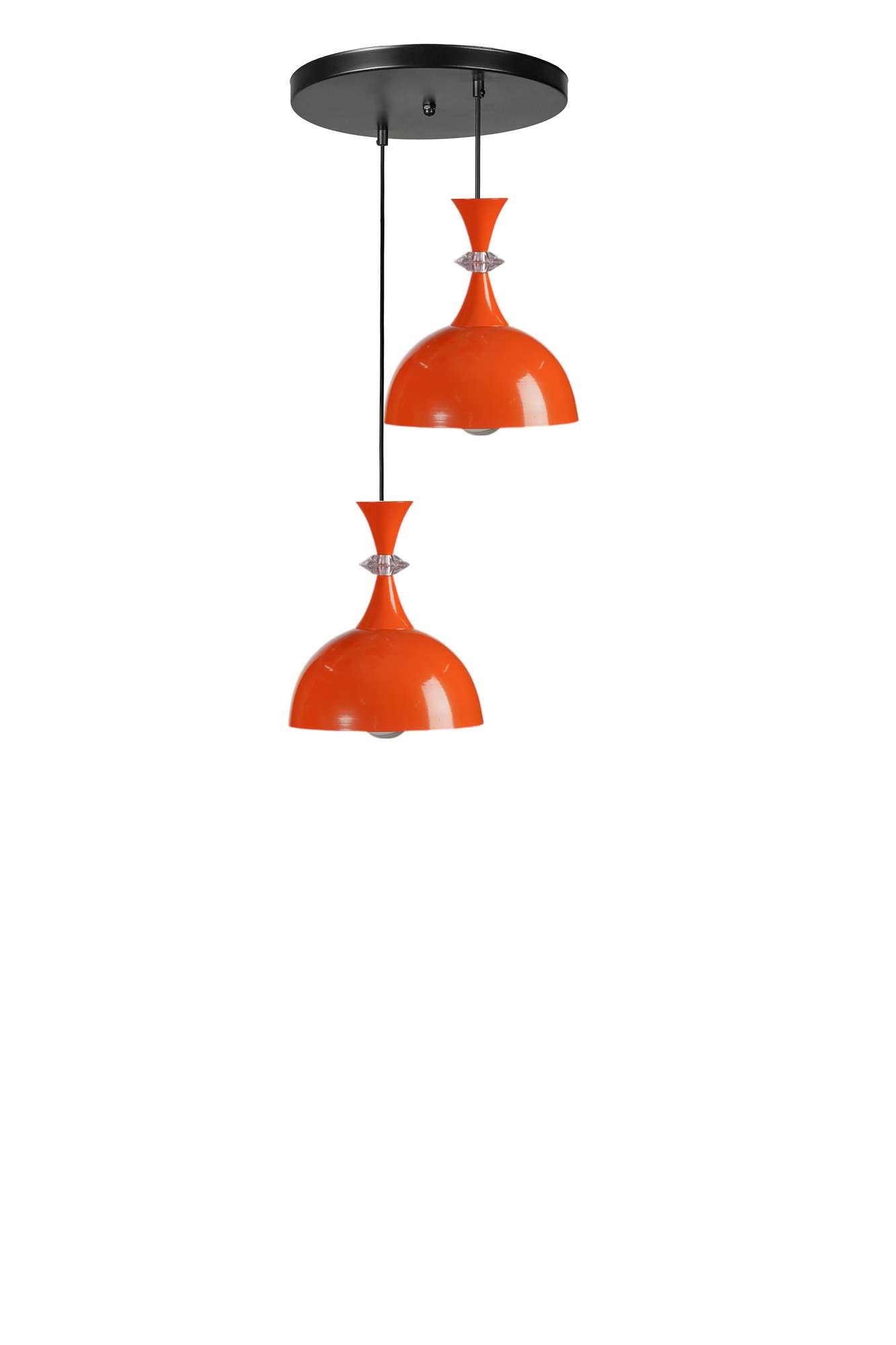 Candeeiro de Teto ajustável – Ø20 cm – Laranja e Preto – Metal