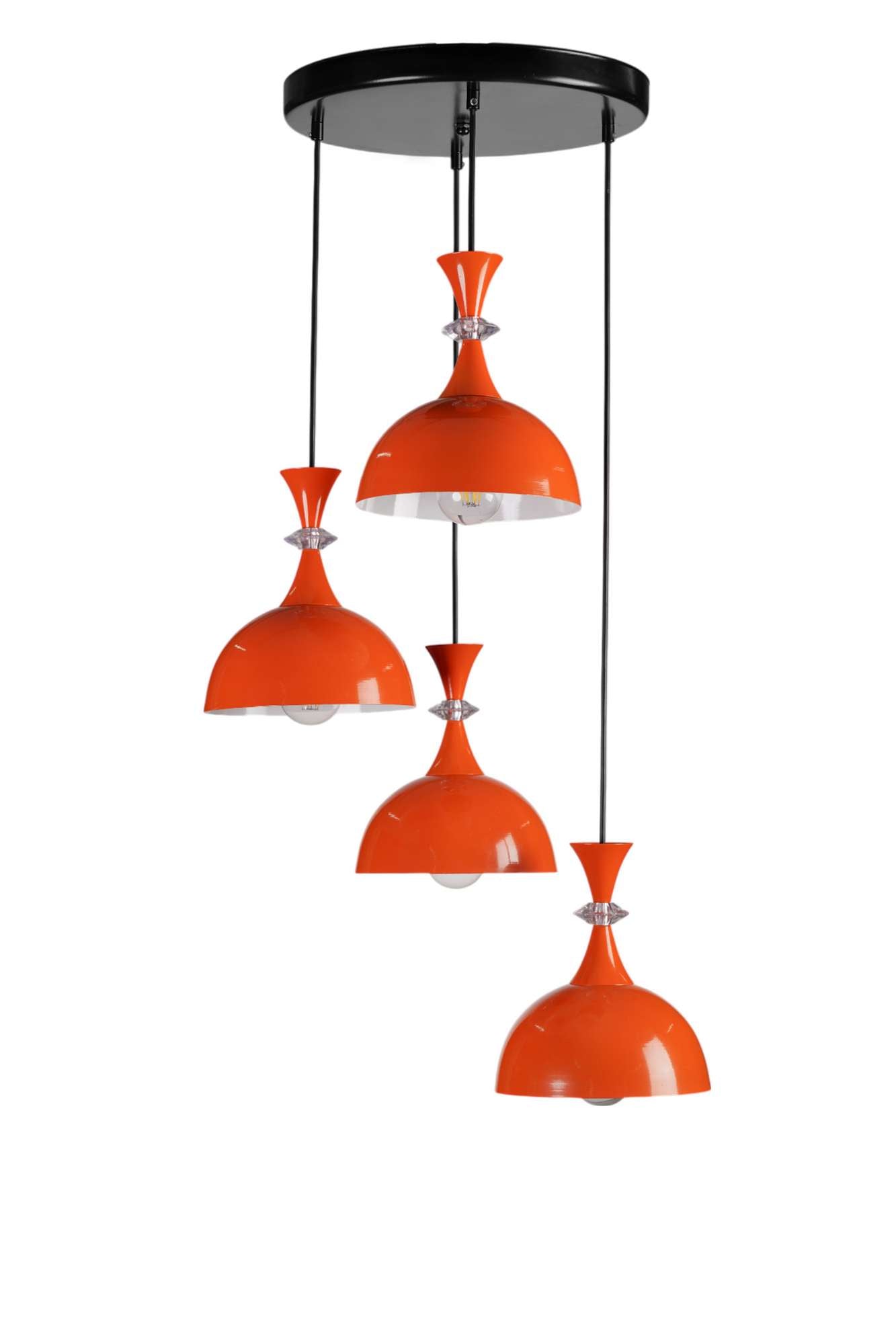 Candeeiro de Teto – Ø20 cm – Laranja e Preto – Metal