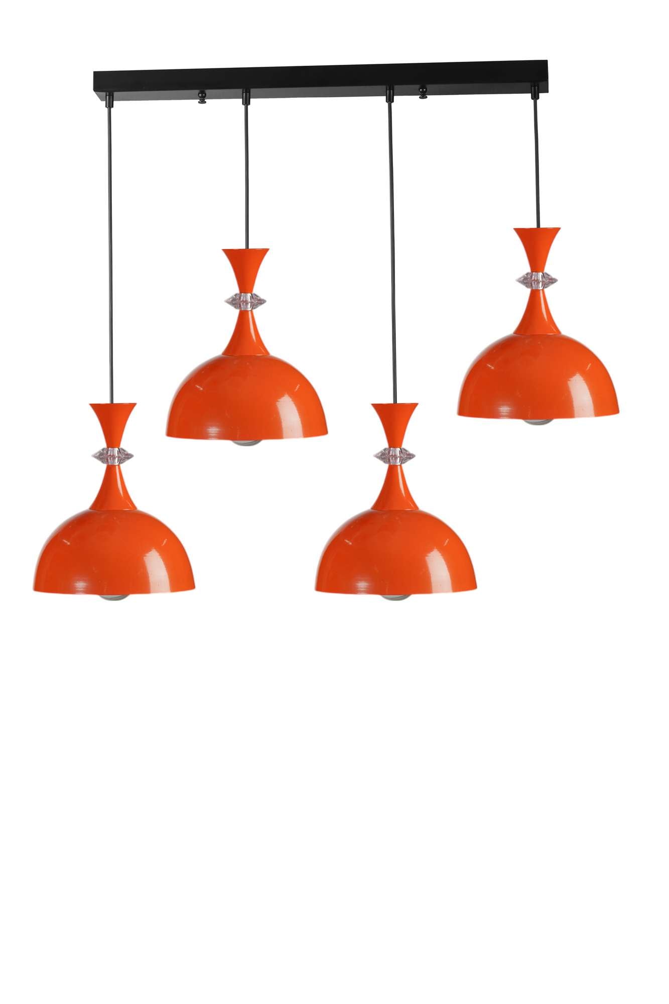 Candeeiro de Teto ajustável – Ø20 cm – Laranja e Preto – Metal