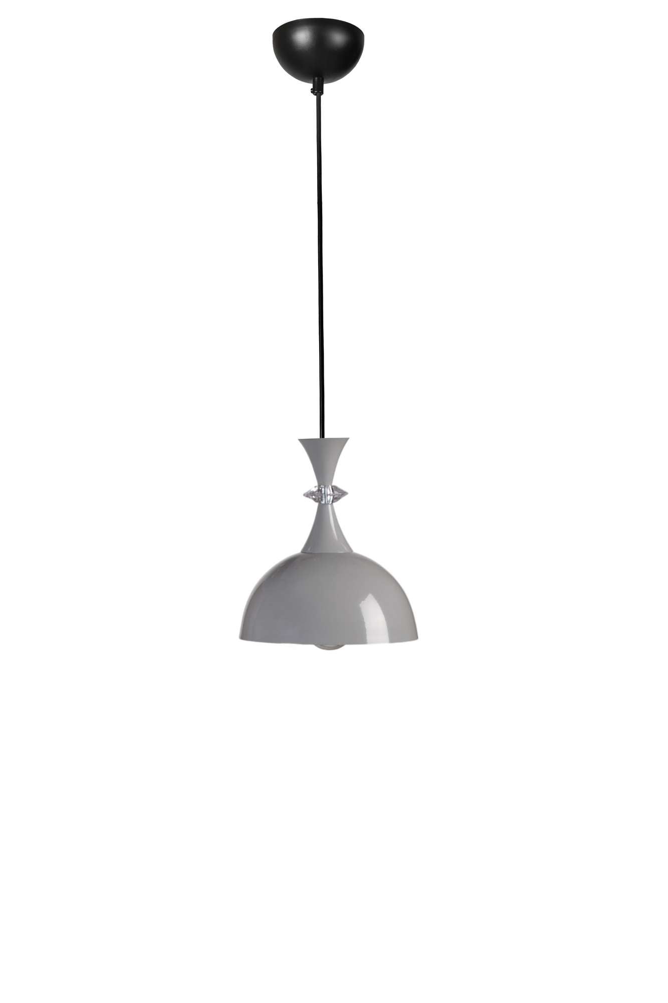 Candeeiro de Teto – 25 cm – cinza e preto – metal