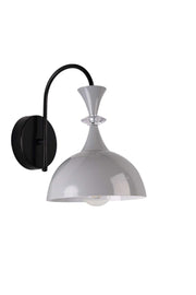 Candeeiro de Parede – Ø20 h:14 cm – Cinza e Preto – Metal