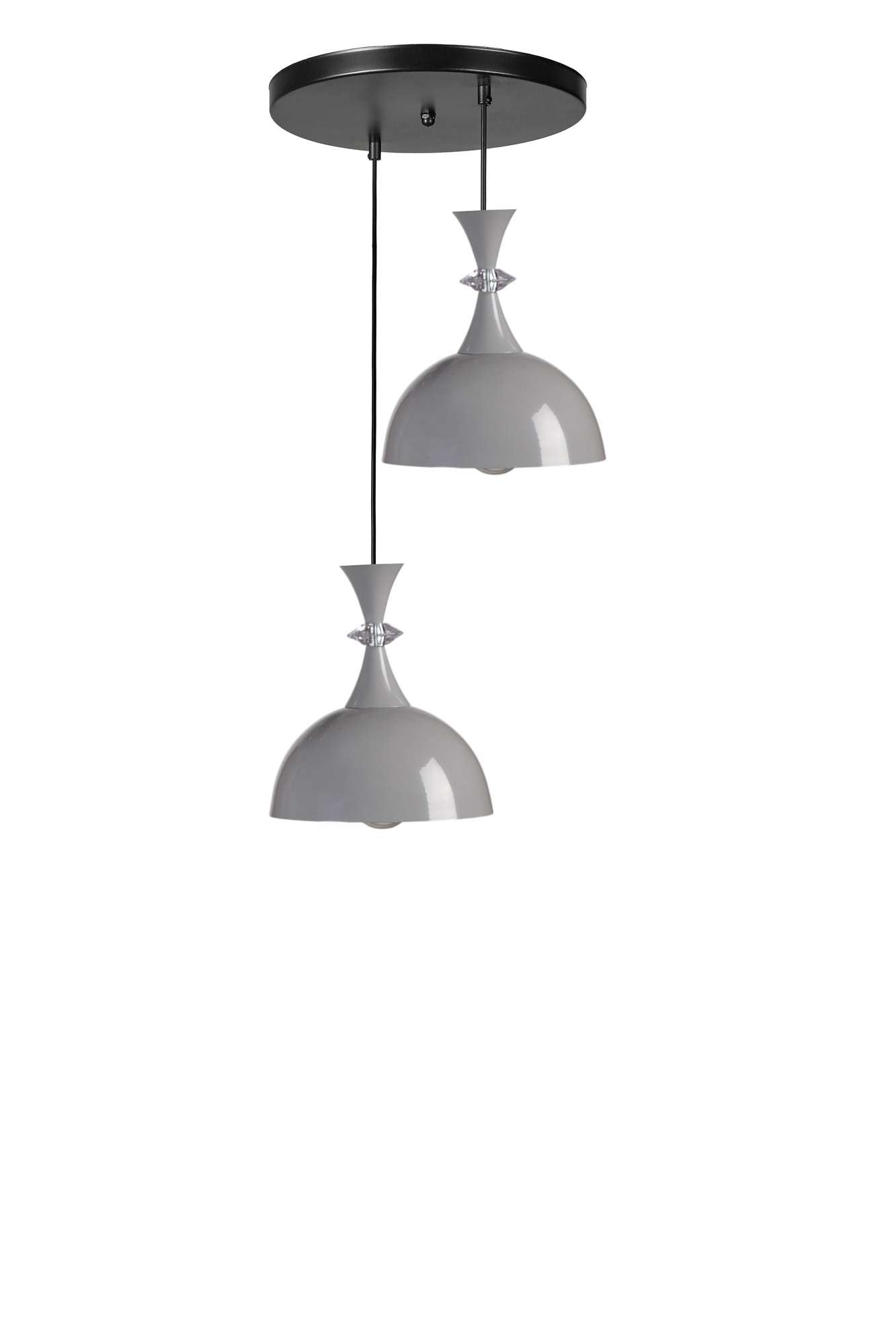 Candeeiro de Teto ajustável – 20-70 cm – cinza e preto – metal